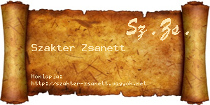 Szakter Zsanett névjegykártya