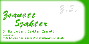 zsanett szakter business card